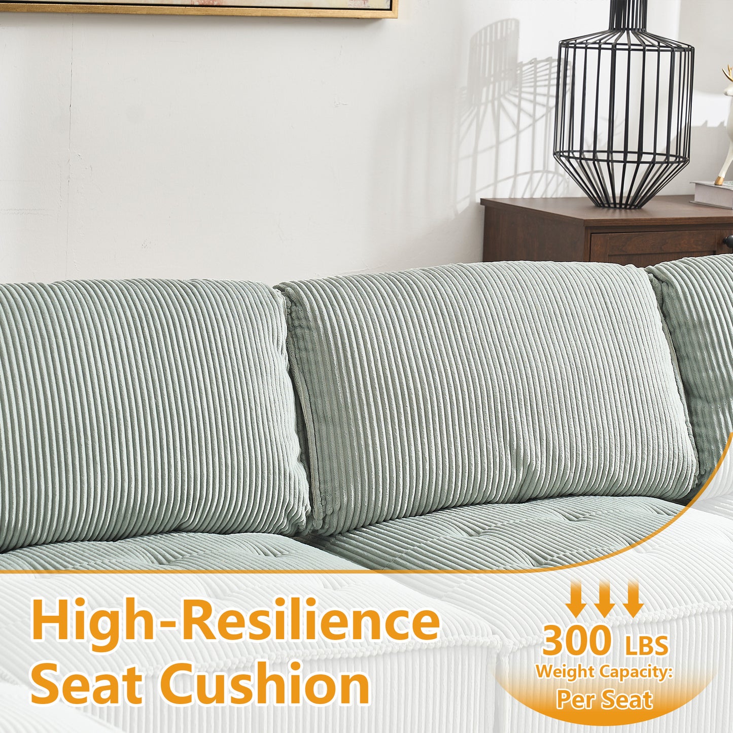 UNITED WE WIN Modular Sectional Sofa U Shaped Modular Couch with Reversible Chaise Modular Sofa Sectional Couch,6- Seat Convertible Sofa,Fit for Living Room-海智集-Default-