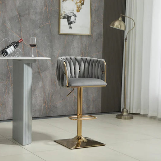 COOLMORE Vintage Bar Stools with Back and Footrest Counter Height Dining Chairs 1 PC/CNT-海智集-Default-
