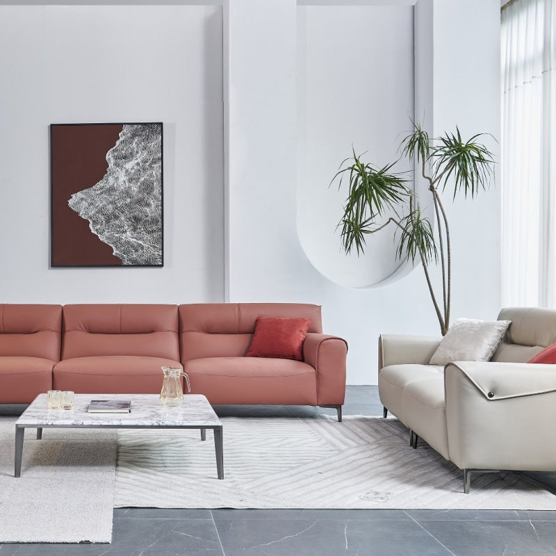 The genuine leather Italian sofa is light, luxurious and elegant, providing a soft and comfortable living room-海智集-