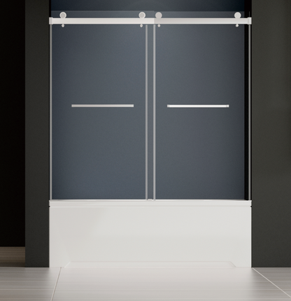 Narrow-edge, fine-frame, stainless steel, trackless, sunken shower enclosure, sliding door, one-piece integral bathroom partition-海智集-