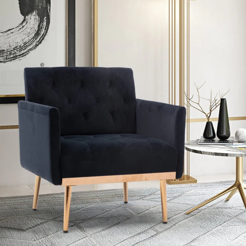 COOLMORE Accent Chair ,leisure single sofa with Rose Golden feet-海智集-Default-