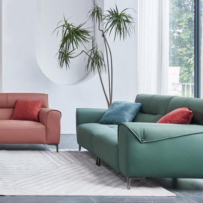 The genuine leather Italian sofa is light, luxurious and elegant, providing a soft and comfortable living room-海智集-