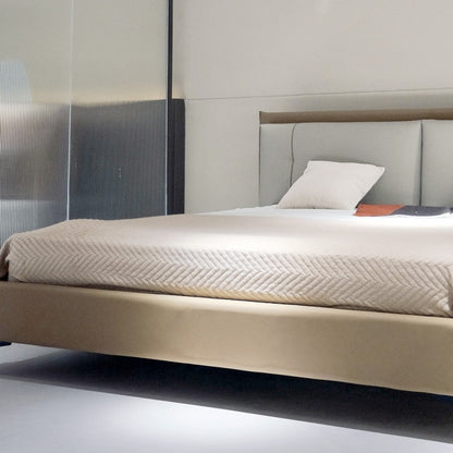 Modern Minimalist Leather Bed Set with Nightstands-海智集-