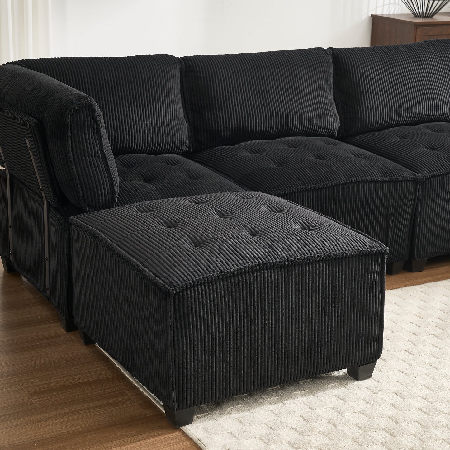 UNITED WE WIN Modular Sectional Sofa U Shaped Modular Couch with Reversible Chaise Modular Sofa Sectional Couch,6- Seat Convertible Sofa,Fit for Living Room-海智集-Default-