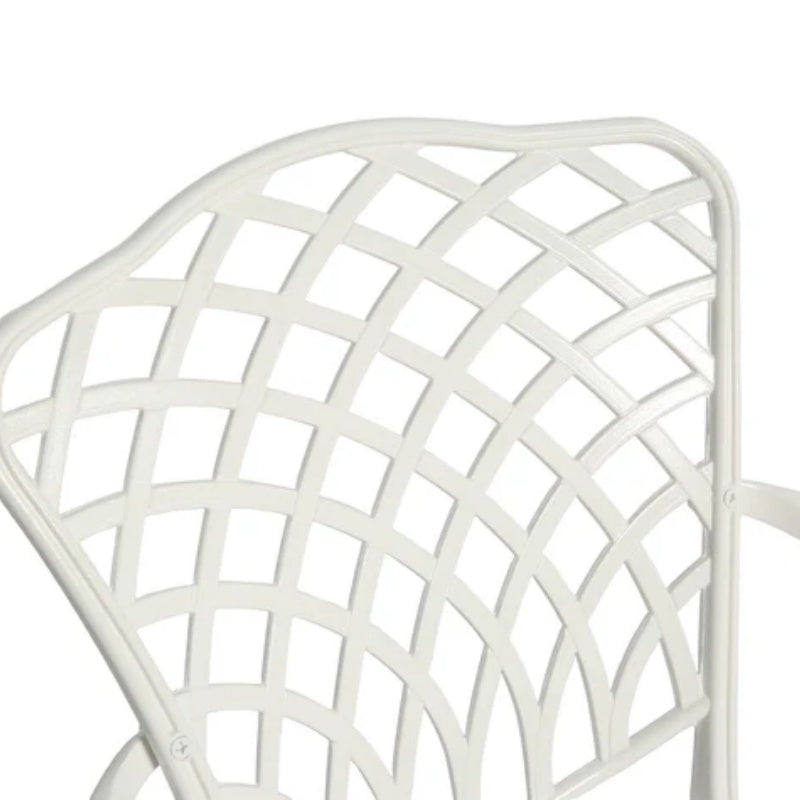 3 Piece Patio Bistro Set Cast Aluminum Bistro Table and Chairs Set of 2 with Umbrella Hole,All Weather Metal Bistro Table Set,Outdoor Patio Furniture Set for Garden White-海智集-Default-