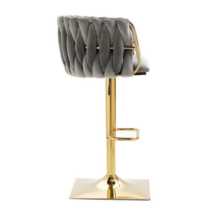COOLMORE Vintage Bar Stools with Back and Footrest Counter Height Dining Chairs 1 PC/CNT-海智集-Default-