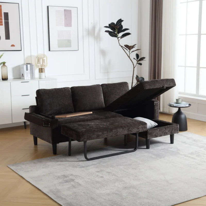 UNITED Sectional Sofa Reversible Sectional Sleeper Sectional Sofa with Storage Chaise-海智集-Default-