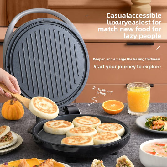 Electric Griddle for Home Use, Double-Sided Heating, Frying and Grilling Machine, Pancake Maker, Sandwich Breakfast Machine, Egg Pancake Maker, Large Diameter Griddle, Electric Frying Pan, Grilling Machine, Pancake Machine [2023 Model] Graphite Gray-海智集-