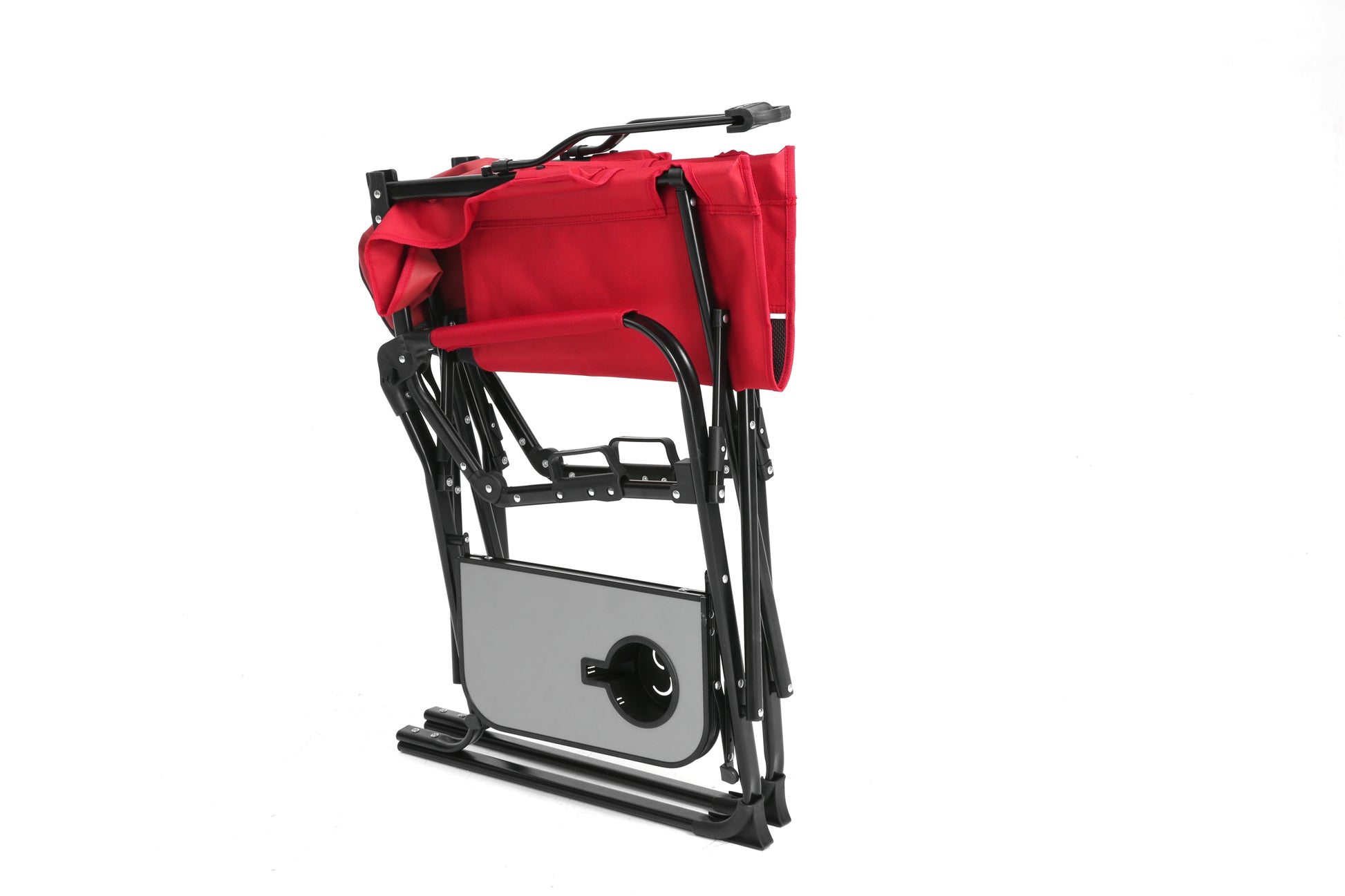 Camping Directors Chair, Heavy Duty,Oversized Portable Folding Chair with Side Table, Pocket for Beach, Fishing,Trip,Picnic,Lawn Red-海智集-Default-