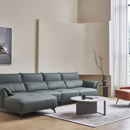 The genuine leather Italian sofa in the living room is light, luxurious, elegant, soft and comfortable-海智集-