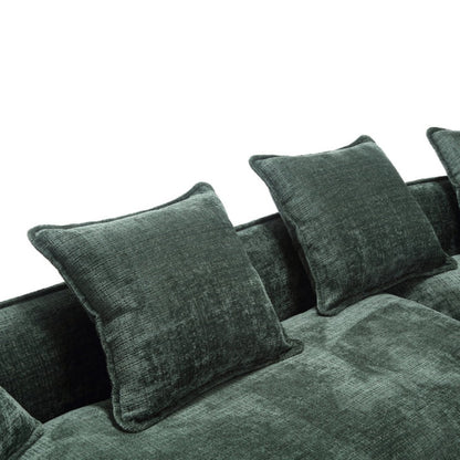 Modular Sectional Sofa, U-Shaped Couch with Sofa for five & Pillows, Modern Minimalist chenille Fabric Large Comfy Cloud Sofas, Living Room Furniture Sets-海智集-Default-