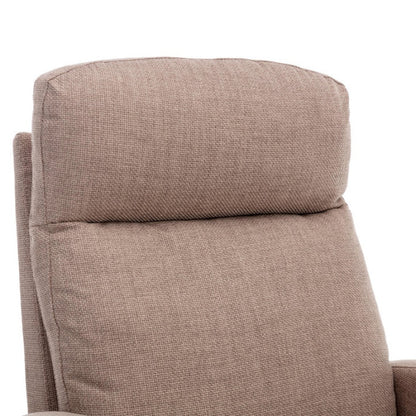 Rocking Chair, Modern Glider Chair, Recliner Armchair with Wood Legs and Side Pocket, Nursery Rocking Accent Chair with High Back for Living Room Bedroom (Camel linen)-海智集-Default-