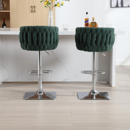 COOLMORE Vintage Bar Stools with Back and Footrest Counter Height Dining Chairs 2PC/SET-海智集-Default-