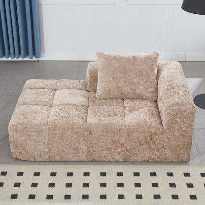 UNITED WE WIN Chenille Loveseat Sofa,Minimalist Modular Couches Sleeper for Living Room Bedroom Apartment Lounge-海智集-Default-