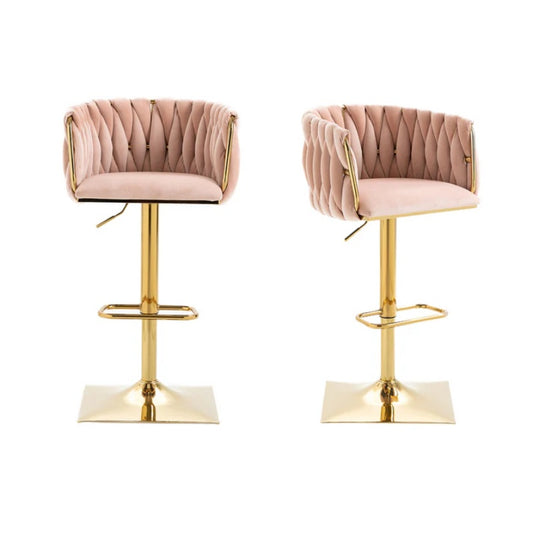 COOLMORE Vintage Bar Stools with Back and Footrest Counter Height Dining Chairs 2PC/SET-海智集-Default-