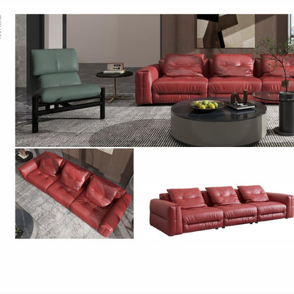 Compact Luxury Leather Sofa for Small Spaces-海智集-