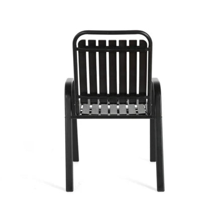 5-Piece Plastic chair and steel table Outdoor Dining Set, plastic Chairs and Table Set for Garden Patio, Black-海智集-Default-