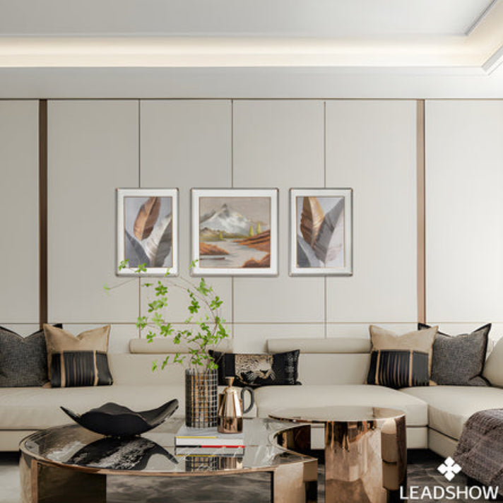 Modern Chinese Wall Art - Minimalist Ink Wash Painting with Black Frame, New Asian Style Home Decor-海智集-