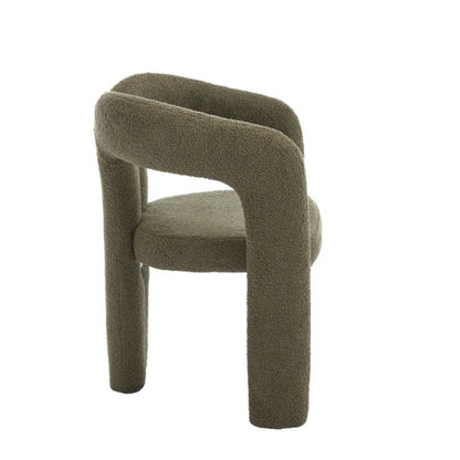 COOLMORE Contemporary Designed Velvet Upholstered Accent/Dining Chair in Olive Teddy Fabric with Armrests-海智集-Default-