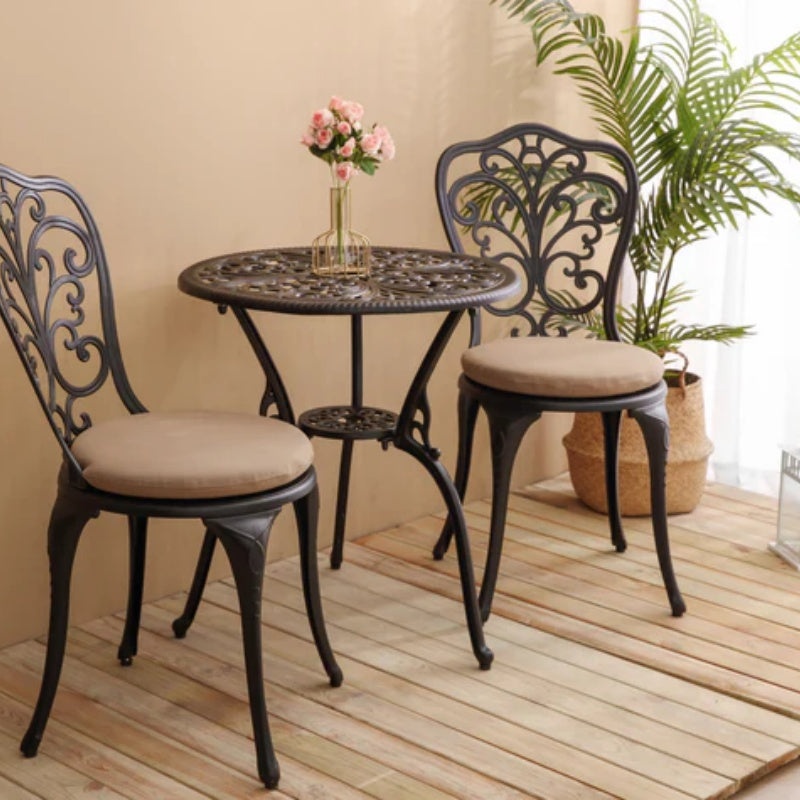 Best seller Products 3-Piece Outdoor Rust-Resistant Cast Aluminum Patio Bistro Set with cushion-海智集-Default-