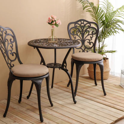 Best seller Products 3-Piece Outdoor Rust-Resistant Cast Aluminum Patio Bistro Set with cushion-海智集-Default-