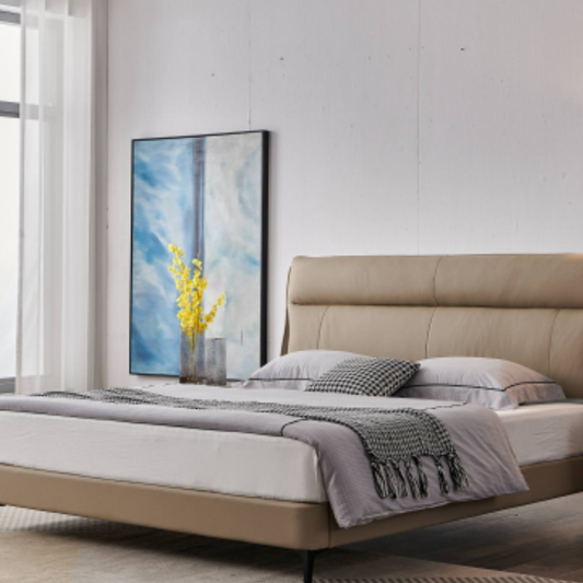 Luo LAN Series Italian Light Luxury Leather Bed C211 # 213 * 200 * 115 (Single bed without bedside table.-海智集-
