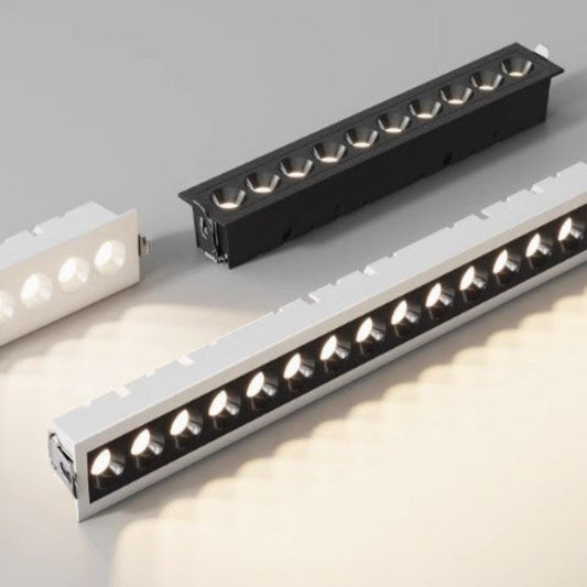 Long strip spotlights, led embedded ceiling grille lights, linear living room without a main light, rectangular focused anti-glare spotlights-海智集-