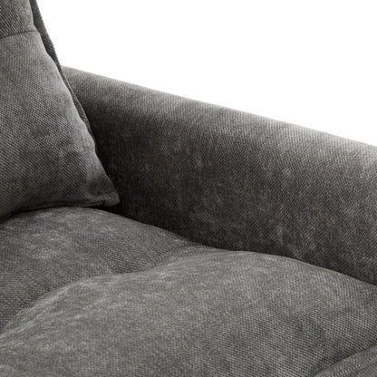 UNITED WE WIN Swivel Barrel Chair - Mid Century Modern Chair, Thick Padded Arm Chair with Solid Metal Base, Comfortable Single Sofa Chair, Swivel Accent Chair for Living Room Bedroom-海智集-Default-