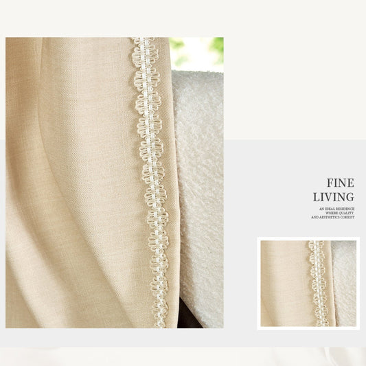 Cream Wabi-sabi Curtains:offer an exceptional drape, providing a beautiful flowing effect that effortlessly elevates the ambiance of any room-海智集-