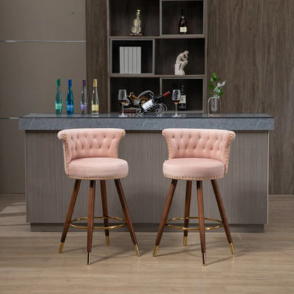 COOLMORE Swivel Bar Stools with Backrest Footrest ，with a fixed height of 360 degrees-海智集-Default-