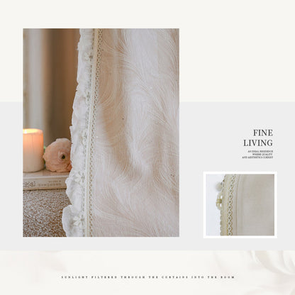 Illusory feathers and flowing light Curtain:features a stunning woven jacquard pattern that elevates any room's aesthetic-海智集-