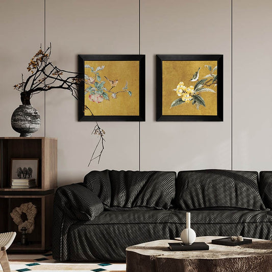 Decorative Art-Birds Approaching Ripe Fruits-海智集-