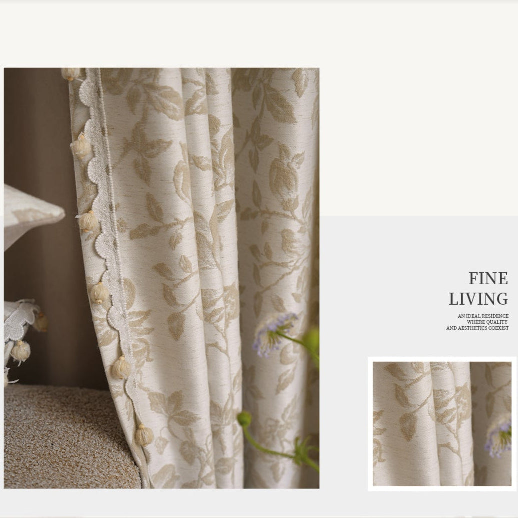 The language of flowing light and flowers Curtain:the artistry of color-woven jacquard meets superior light-blocking performance, softness, and an exquisite drape-海智集-