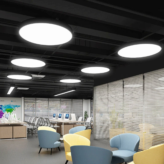 30W LED Edge-Lit Pendant Light - 300mm Round Ultra Bright Hanging Light with Aluminum Frame and Diffuser - Versatile Monopoint Ceiling Fixture for Modern Home and Office Lighting-海智集-