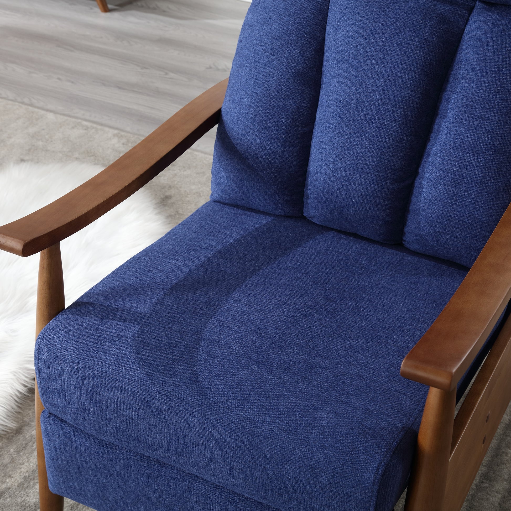 COOLMORE Wood Frame Armchair, Modern Accent Chair Lounge Chair for Living Room-海智集-Default-