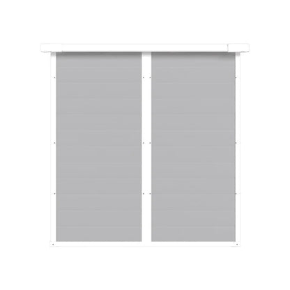6x6 FT Storage Shed, Waterproof Resin Outdoor Storage Shed with Floor & Window & Lockable Doors and Vents, Tool Shed for Bike, Garden, Backyard,Lawn, All Weather Use, Light Grey-海智集-Default-