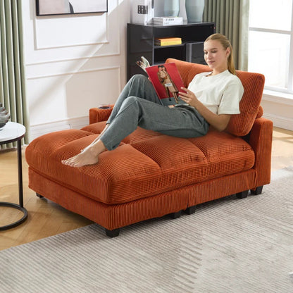 UNITED WE WIN Sleeper Sofa Couch Bed,Oversized Chaise Lounge Chair Cozy Cloud Couch-海智集-Default-