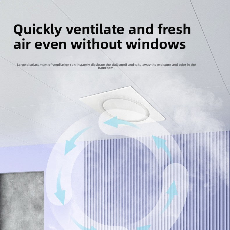 Integrated Ceiling Ventilation Fan Ultra-thin Silent Model for Bathroom 300*300 Kitchen and Bathroom Ceiling Exhaust Fan-Kitchen & Bathroom-海智集-High Suction Power [40W Round Model] Ventilation Fan-