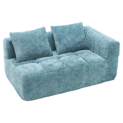 UNITED WE WIN Chenille Loveseat Sofa,Minimalist Modular Couches Sleeper for Living Room Bedroom Apartment Lounge-海智集-Default-