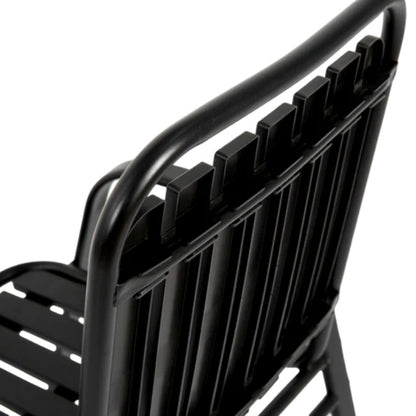 5-Piece Plastic chair and steel table Outdoor Dining Set, plastic Chairs and Table Set for Garden Patio, Black-海智集-Default-