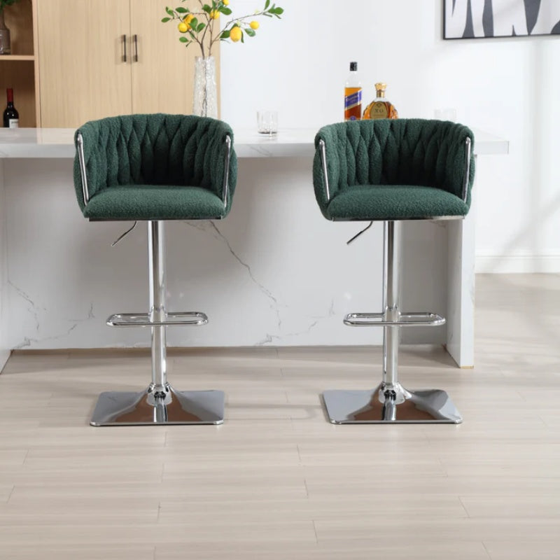 COOLMORE Vintage Bar Stools with Back and Footrest Counter Height Dining Chairs 2PC/SET-海智集-Default-