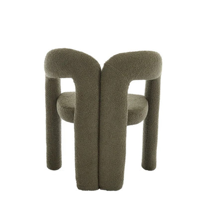 COOLMORE Contemporary Designed Velvet Upholstered Accent/Dining Chair in Olive Teddy Fabric with Armrests-海智集-Default-