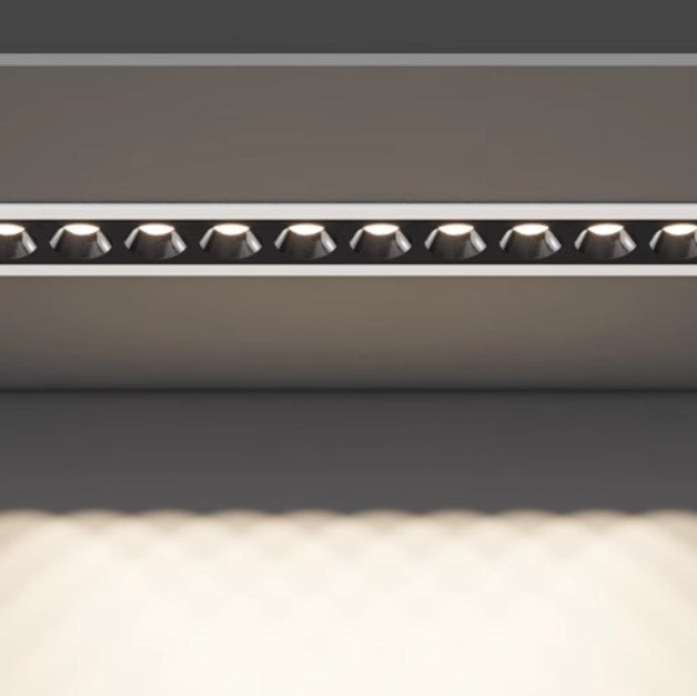 Long strip spotlights, led embedded ceiling grille lights, linear living room without a main light, rectangular focused anti-glare spotlights-海智集-