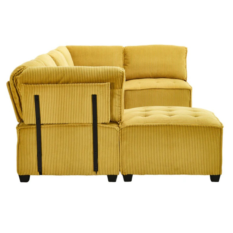 UNITED WE WIN Modular Sectional Sofa U Shaped Modular Couch with Reversible Chaise Modular Sofa Sectional Couch,6- Seat Convertible Sofa,Fit for Living Room-海智集-Default-