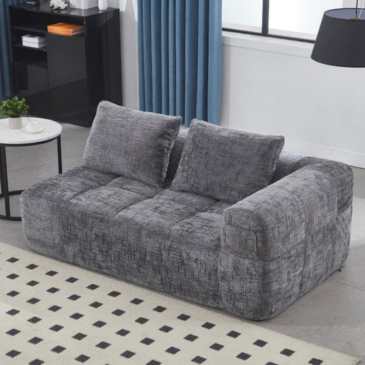 UNITED WE WIN Chenille Loveseat Sofa,Minimalist Modular Couches Sleeper for Living Room Bedroom Apartment Lounge-海智集-Default-