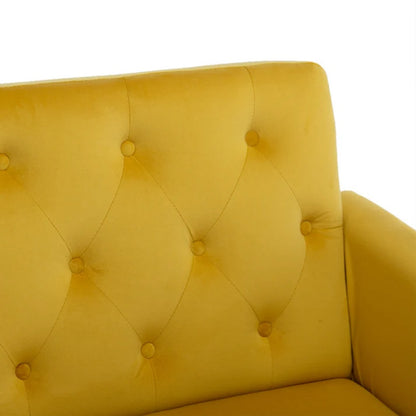 COOLMORE Velvet Accent Chair with Adjustable Armrests and Backrest, Button Tufted Lounge Chair, Single Recliner Armchair with Ottoman-海智集-Default-