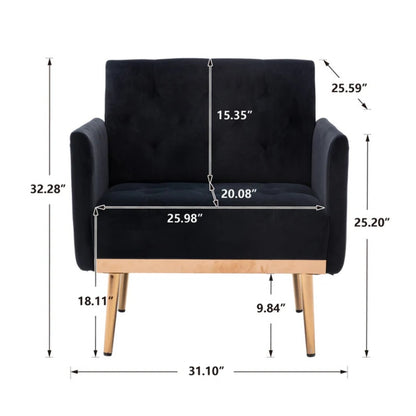 COOLMORE Accent Chair ,leisure single sofa with Rose Golden feet-海智集-Default-