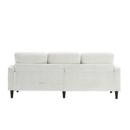 UNITED WE WIN Sofa for three, solid wood frame, Chenille fabric, side pocket, with two cup holders, footstool with storagestorage sofa /Living room sofa cozy sectional sofa-海智集-Default-