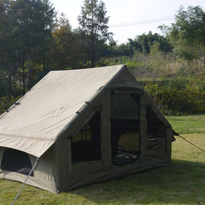 Inflatable Camping Tent Easy Setup 4 Season Glamping Tent with High Performance Inflatable Structure 4-6 Persons Waterproof Windproof Outdoor Self-Supporting Blow up Tent Air Tent Portable House Green-海智集-Default-