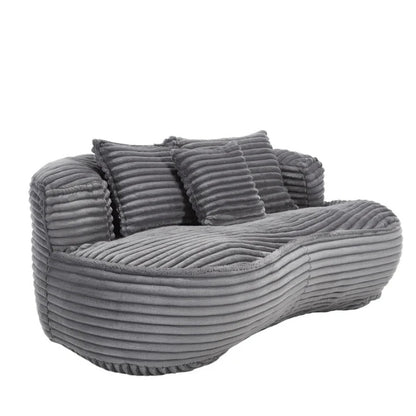 Bean Bag Sofa Lazy Sofa Durable Comfort Lounger High Back Bean Bag Chair Couch for Adults and Kids, Indoor & Outdoor, Dark Gray Corduroy-海智集-Default-